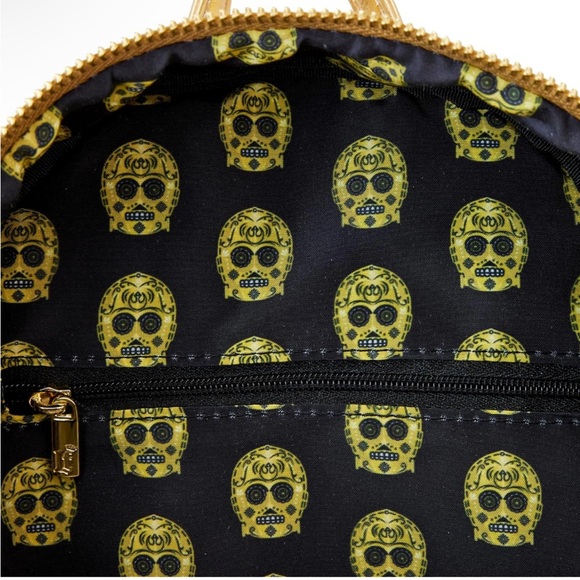 Loungefly Star Wars C-3PO Embroidered Day of the Dead Mini Backpack NWT - Picture 6 of 11